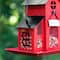 Glitzhome® 12" Red Metal Barn Hanging Bird Feeder
